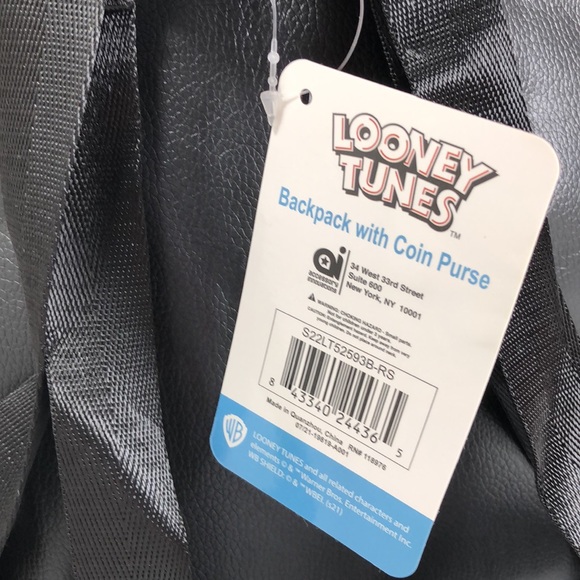 Looney Tunes All Over Print Faux Leather 10.5" Women’s White Mini Backpack. - Picture 7 of 15